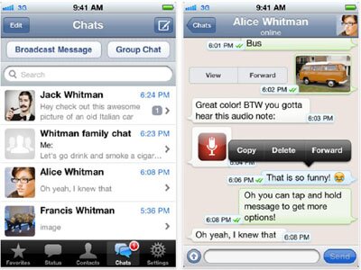 Whatsapp обмен сообщениями между смартфонами