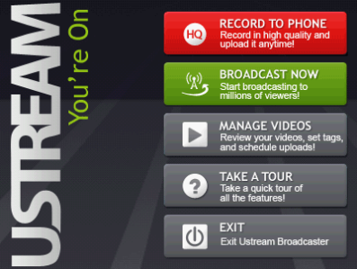 Видео трансляции с помощью Ustream Live Broadcaster 2.0.