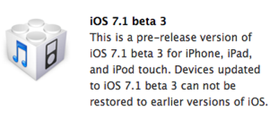 Apple выпустила iOS 7.1 beta 3 