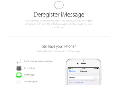 Apple запустила веб инструмент для отмены регистрации iMessage