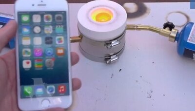 iPhone 6 уничтожили жидким алюминием и газовой горелкой