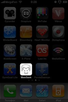 MewSeek обмен музыкой для iPhone.