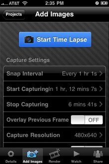 iTimeLapse камера iPhone в авто режиме.