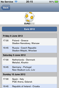 Евро 2012 программы для iPhone