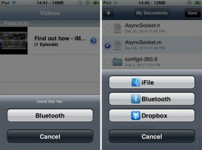 Как передать файл по bluetooth с iPhone
