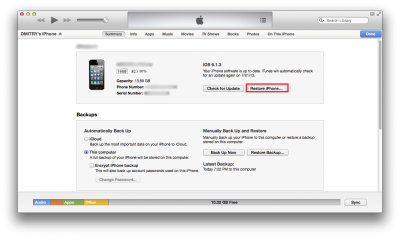 Откат с iOS 7 на iOS 6 и предосторожности