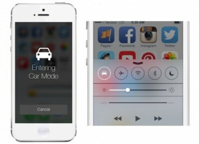 Car Mode концептуальная функция для iOS 7