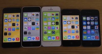 Блоггер оценил быстродействие iPhone 4/4s, iPhone 5, iPhone 5s/5c на iOS 7.0.4