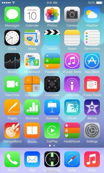 Скриншот экрана iPhone 6 на iOS 8
