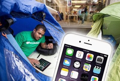 В Лондоне желающие купить новые iPhone разбили палатки перед Apple Store
