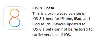 Вышла первая бета версия iOS 8.1