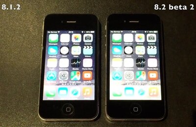 Сравнение быстродействия iOS 8.1.2 и iOS 8.2 beta 2 на iPhone 4S