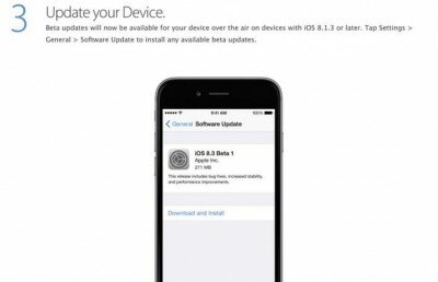 Вышли iOS 8.3 beta 3 для разработчиков и первая публичная бета версия