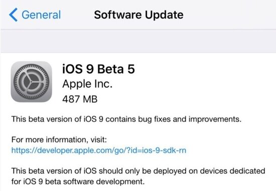 Apple выпустила iOS 9 beta 5 и iOS 9 Public Beta 3